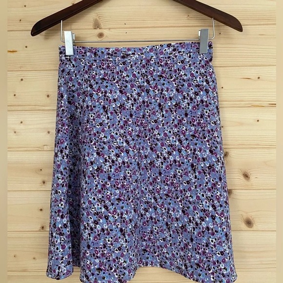 35th & 10th Junior Size 5 Purple Floral Flirty Skater Flared Women's Skirt - Picture 1 of 8